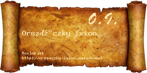 Orszáczky Ixion névjegykártya